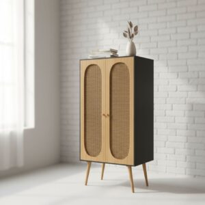 Rattan Raw Oak Wardrobe