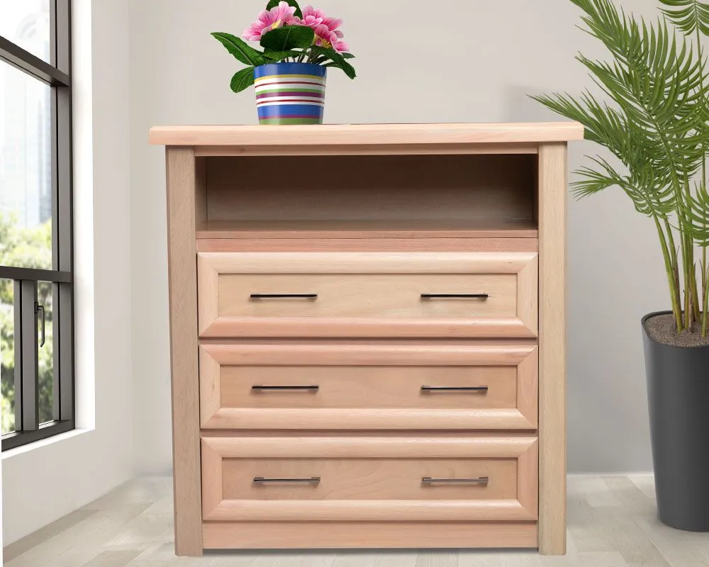 Three Drawer Wooden Chest - Image 2
