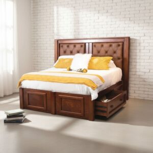 Shoe Drawer Bed with Buttoned Padding