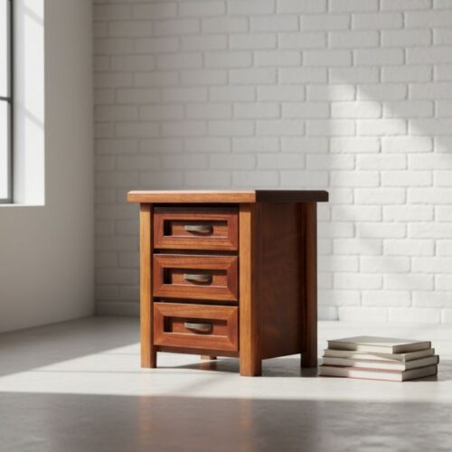 Three Drawer Wooden Pedestal