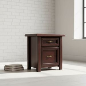 Wooden Two Drawer Pedestal