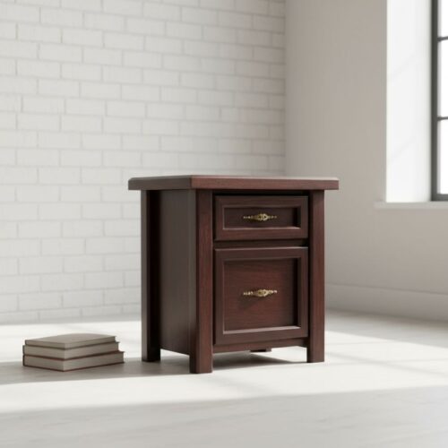 Wooden Two Drawer Pedestal