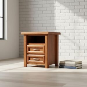 Wooden Two Drawer with Shelf