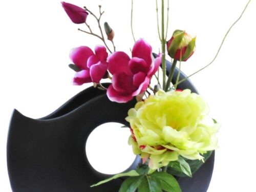 Magnolia Peony in Lazer Vase