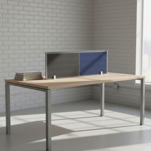 Desk Based Screen with Accessory Rail