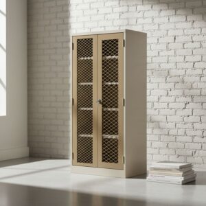 Stationery Cupboard with Mesh Doors