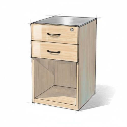 Standard Desk Height Pedestal 2DO