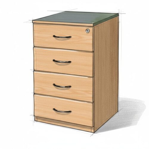 Standard Desk Height Pedestal 4D