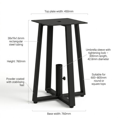 Ribbed Single Table Base Umbrella