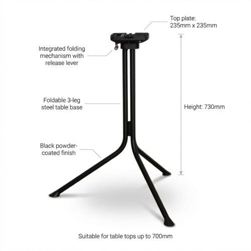 Tripod Folding Single Table Base